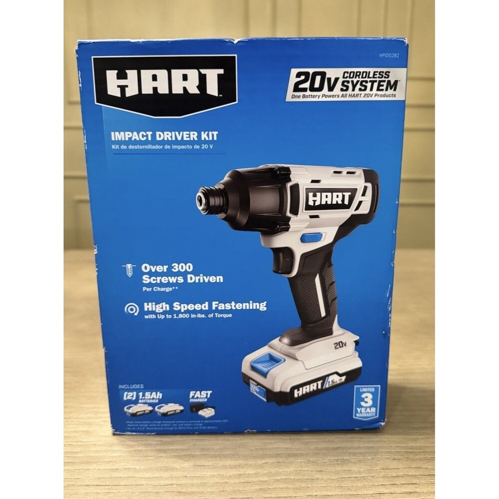 HART Impact Driver Kit 20V Cordless System. Includes 2 Batteries. NEW!! MCKINNEY